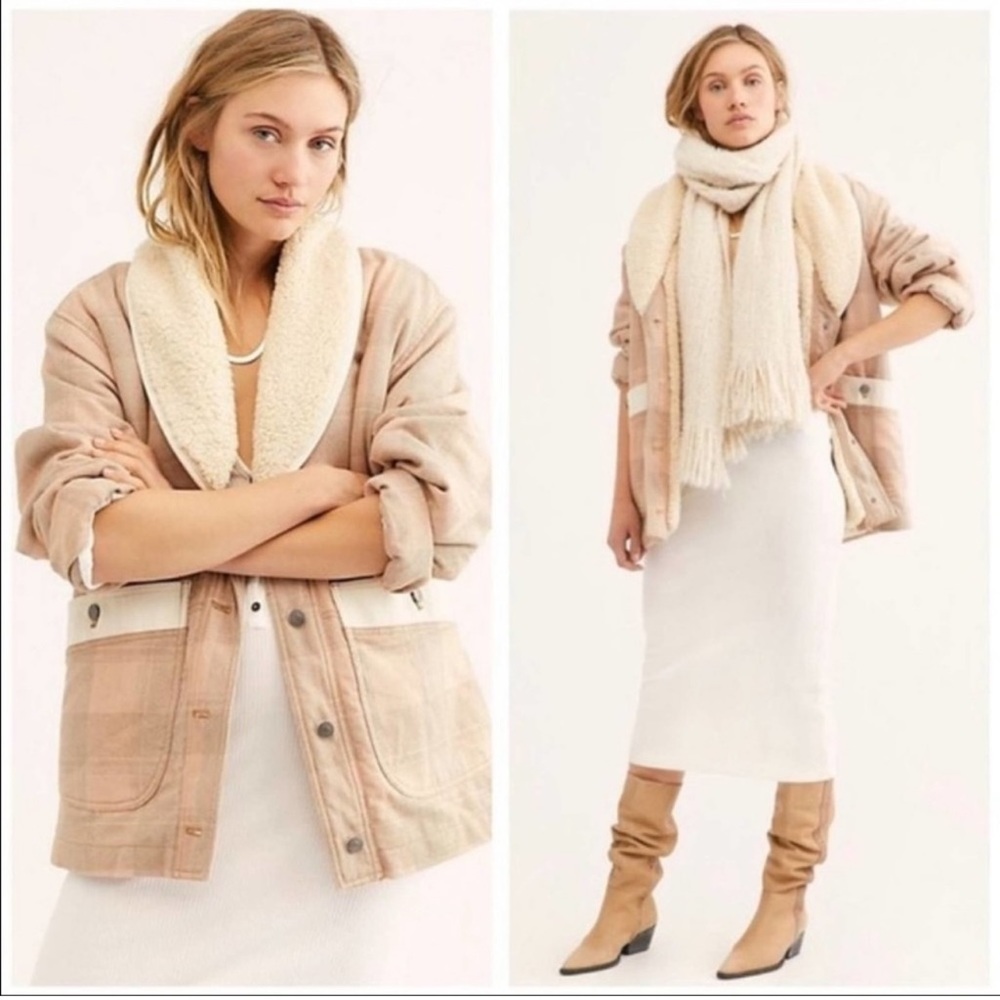 Free People Beige and Cream Jacket